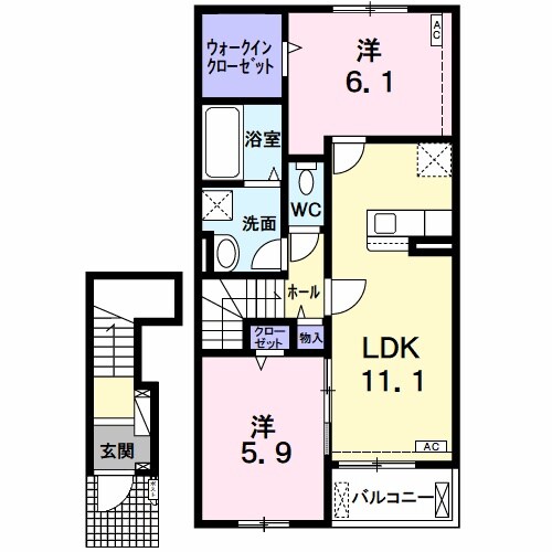 美濃赤坂駅 徒歩5分 2階の物件間取画像