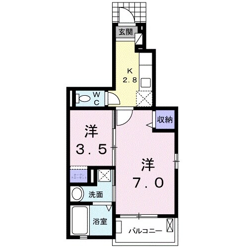 西笠松駅 徒歩22分 1階の物件間取画像