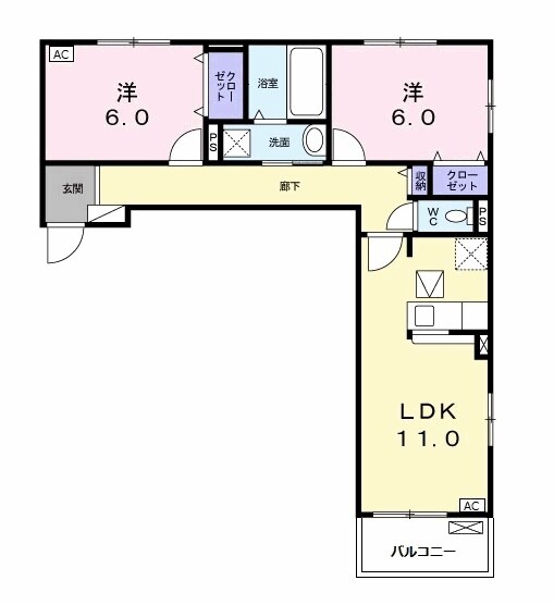 柳津駅 徒歩45分 2階の物件間取画像