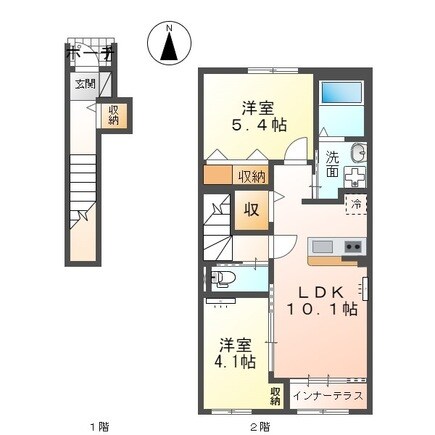 切通駅 徒歩17分 2階の物件間取画像