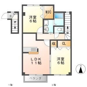 蘇原駅 徒歩18分 2階の物件間取画像