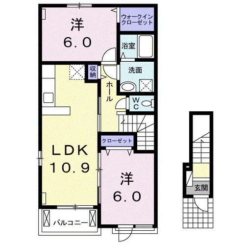 高田橋駅 徒歩62分 2階の物件間取画像