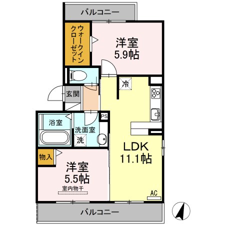 苧ケ瀬駅 徒歩8分 2階の物件間取画像