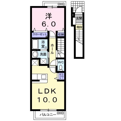 羽場駅 徒歩5分 2階の物件間取画像