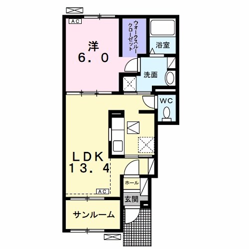 荒尾駅 徒歩47分 1階の物件間取画像