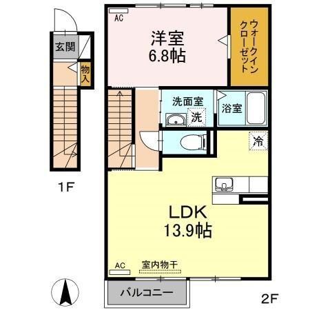 桑名駅 徒歩38分 2階の物件間取画像