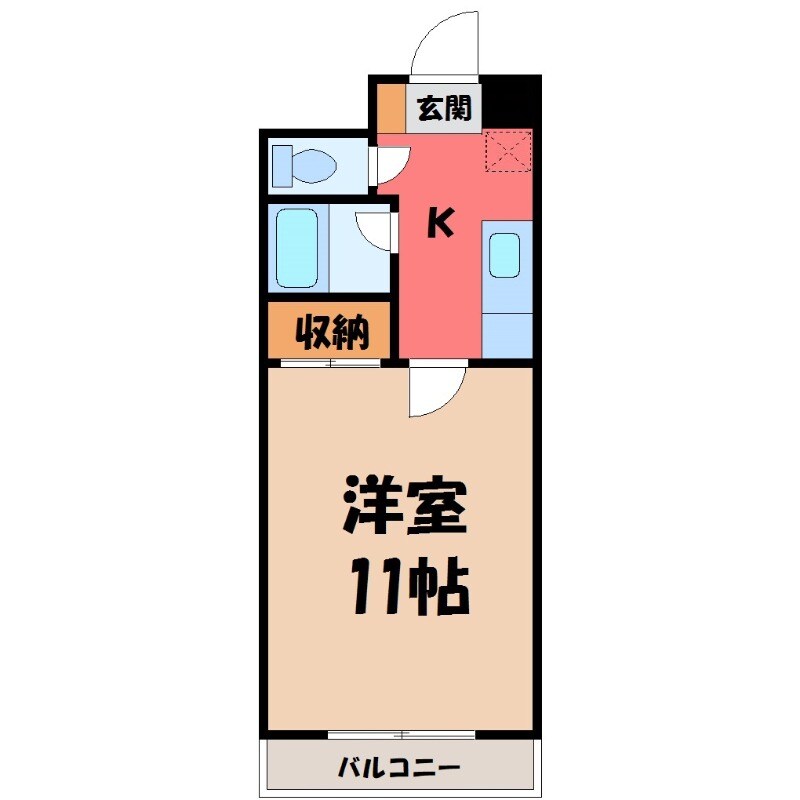 宇都宮駅 バス11分  ミツトヨ前下車：停歩10分 4階の物件間取画像