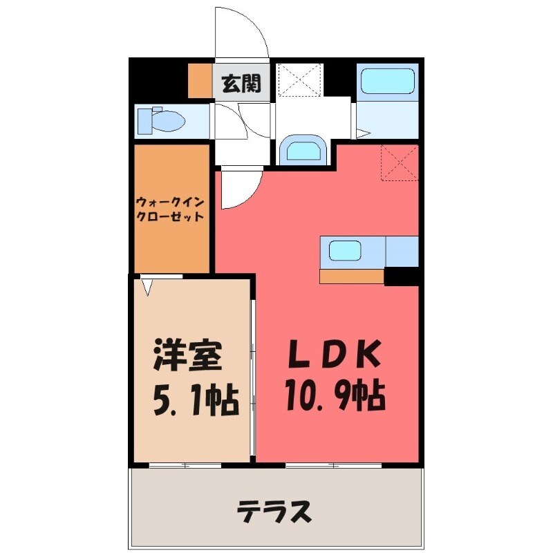 鶴田駅 バス19分  駒生運動公園下車：停歩2分 1階の物件間取画像