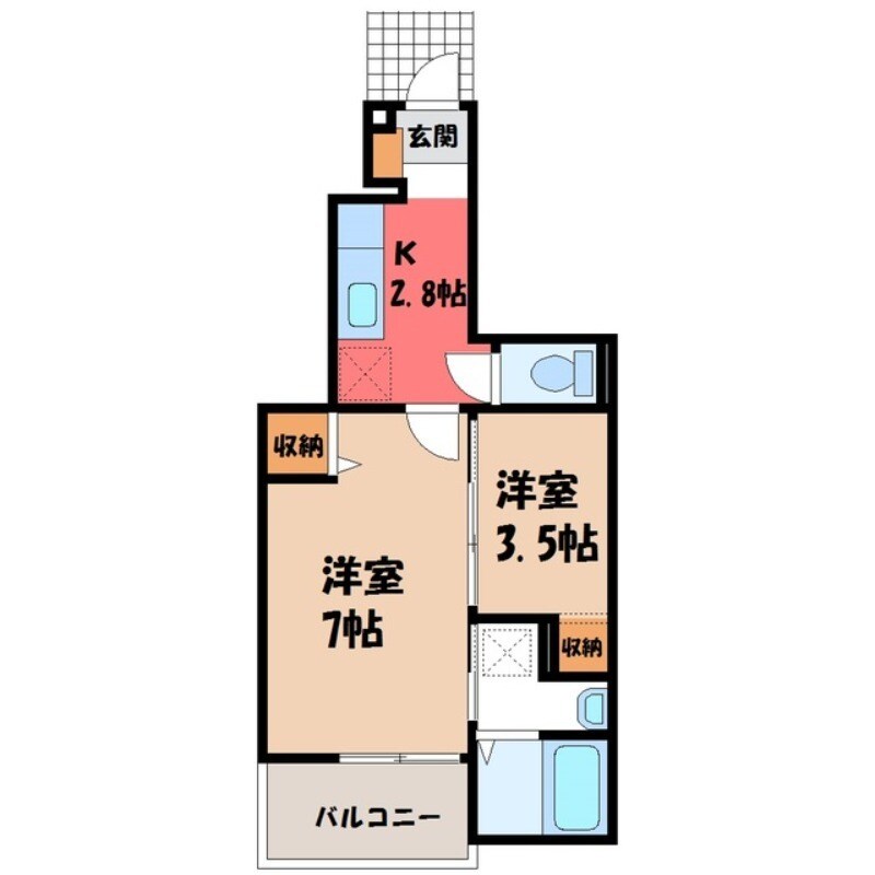 東武宇都宮駅 バス8分  中丸下車：停歩6分 1階の物件間取画像