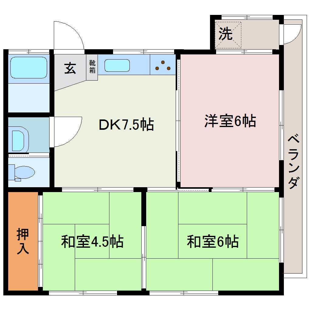 フジアパート沖代の物件間取画像