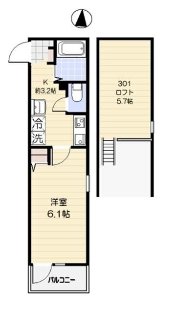 コンホーム北与野の物件間取画像