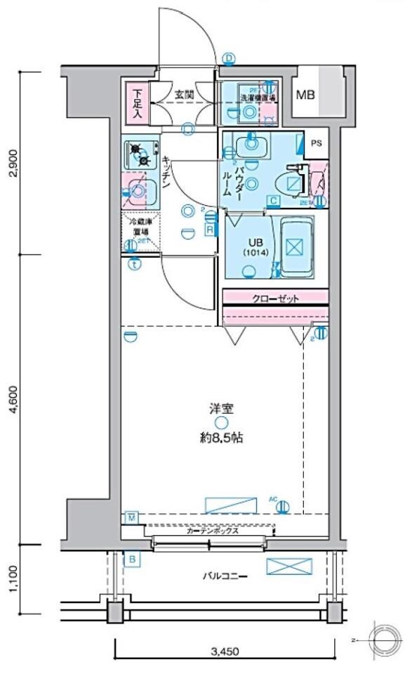 ジェノヴィア田町スカイガーデン（GENOVIA田町skygarden）の物件間取画像