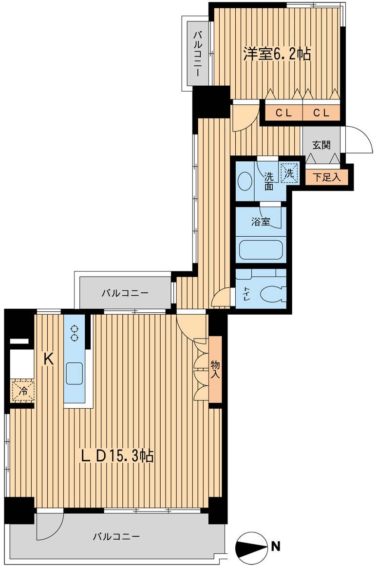 芝公園アパートメントの物件間取画像