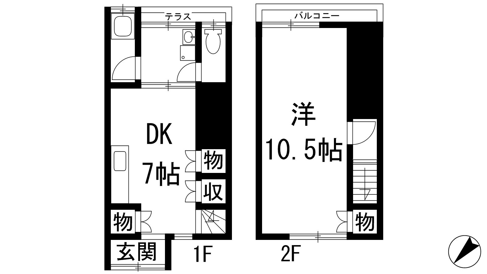小花1丁目テラスハウスの物件間取画像