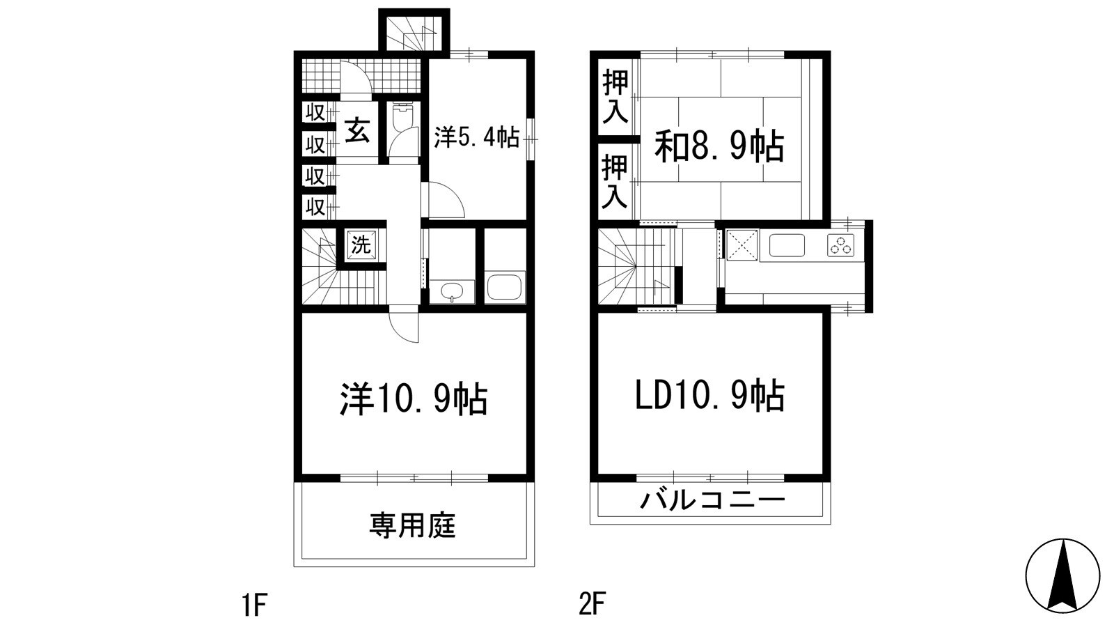 鉢塚3丁目戸建の物件間取画像