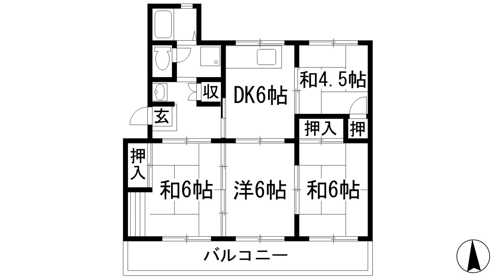 中山五月台住宅23号棟の物件間取画像