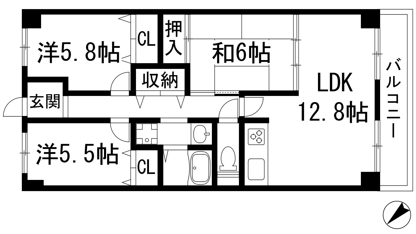 ヴィオレット宝塚の物件間取画像