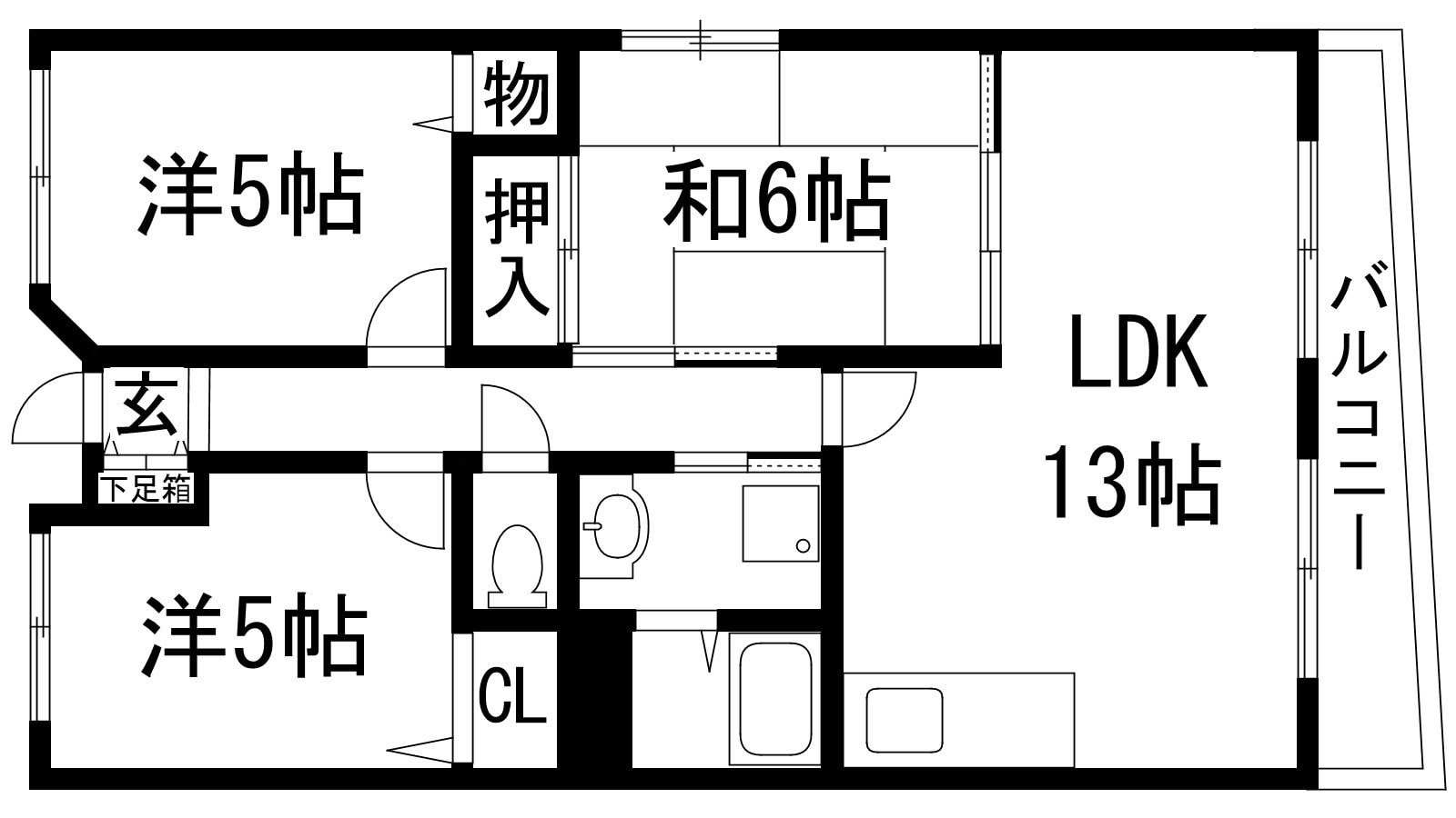 グリーンコート逆瀬の物件間取画像