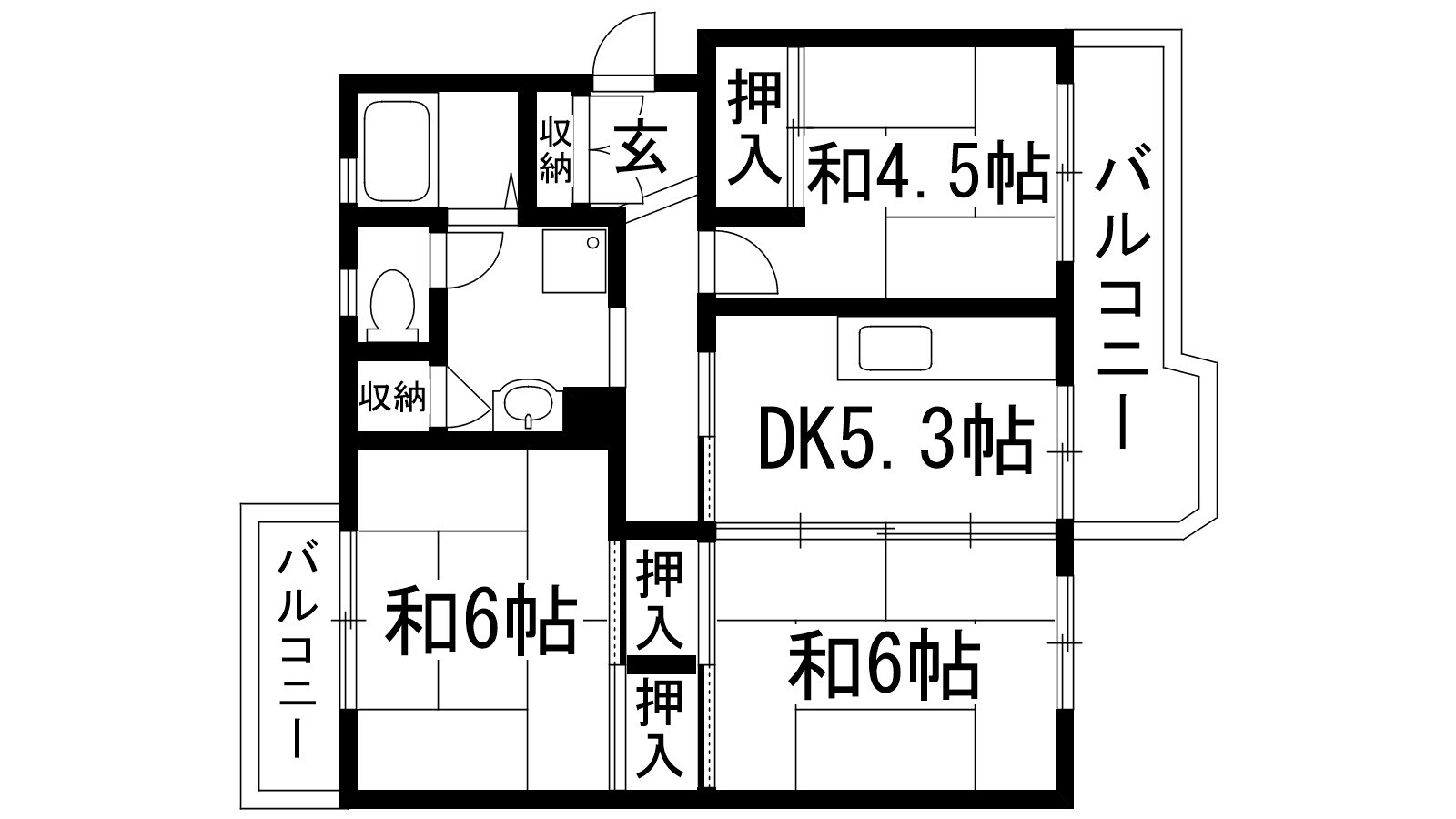 中山五月台2号棟の物件間取画像