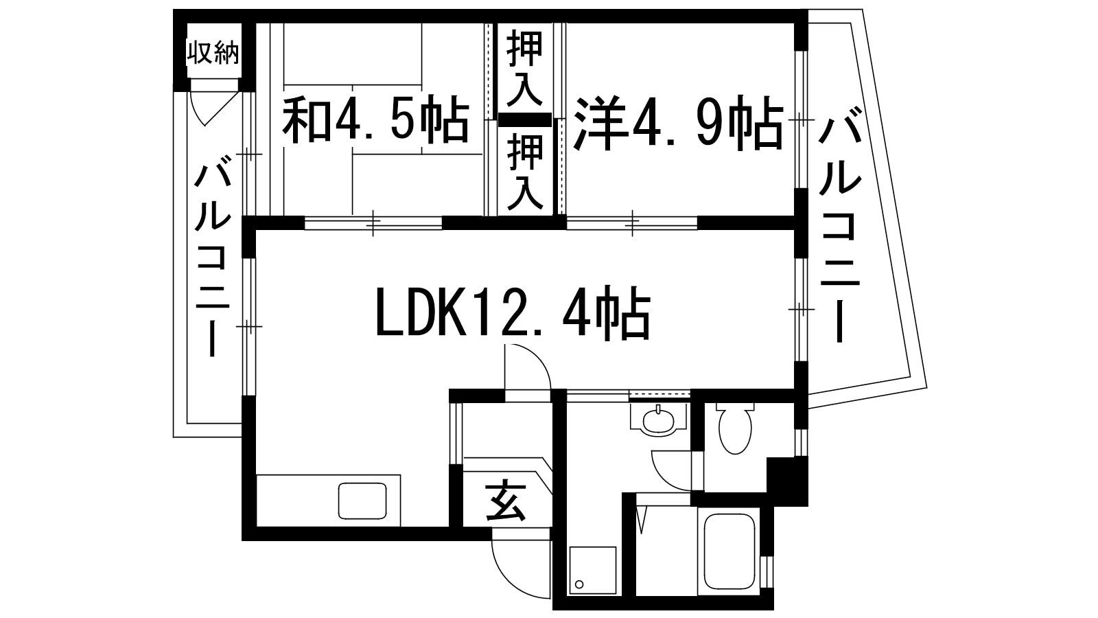 逆瀬川20号棟の物件間取画像