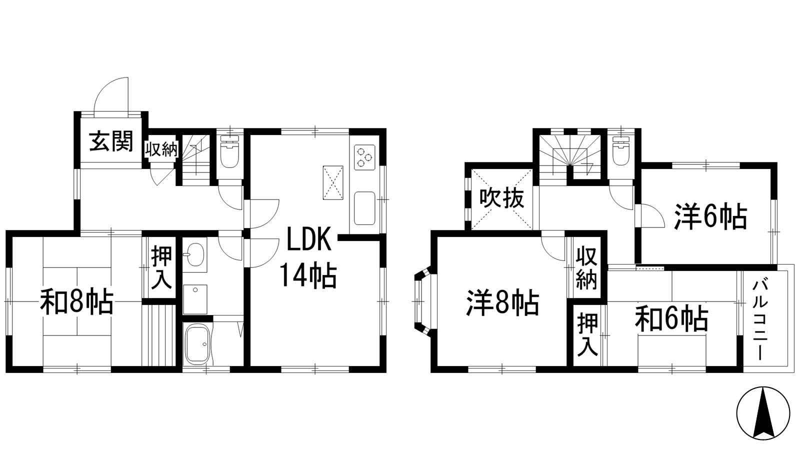 武庫山1丁目貸家の物件間取画像