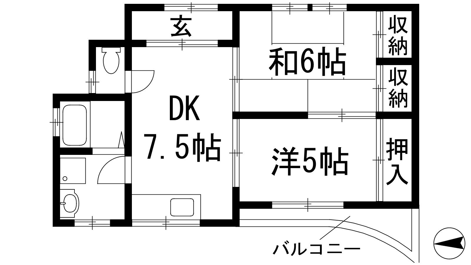 花屋敷1丁目井畑貸家の物件間取画像