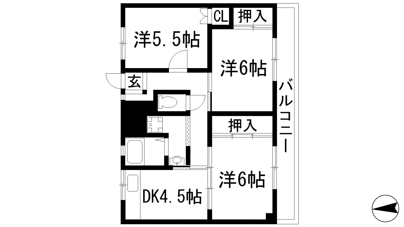 ビレッジハウス山本5号棟の物件間取画像