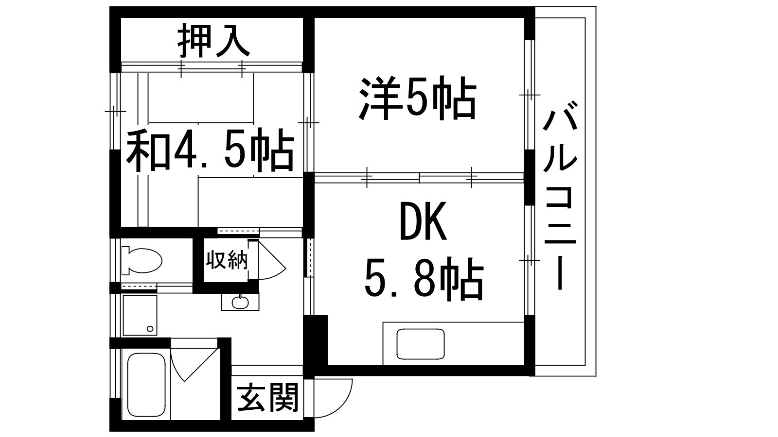 逆瀬川1号棟の物件間取画像