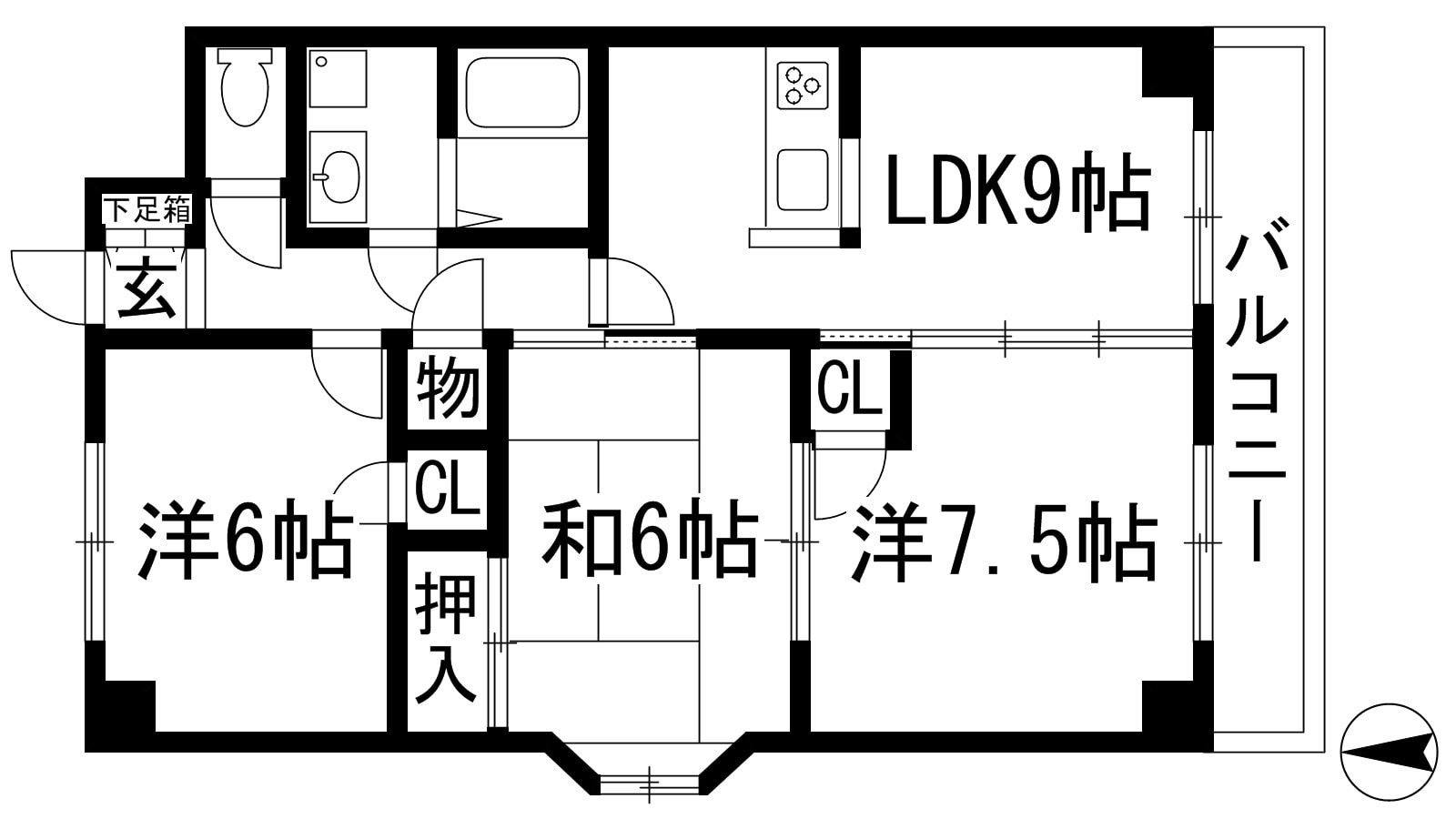 シャルマンコーポ荒牧の物件間取画像