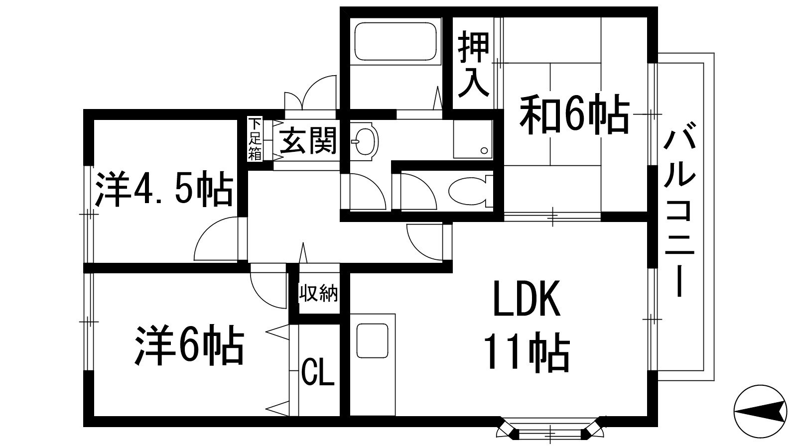 アルヴェール中山Ｂ棟の物件間取画像