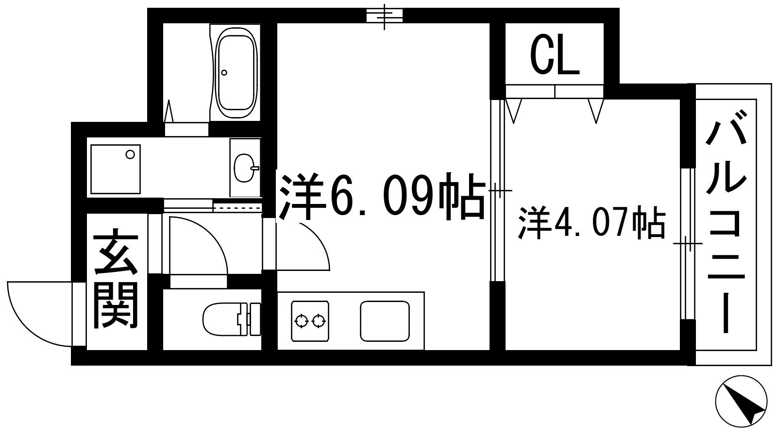 クローバー・クレア池田の物件間取画像