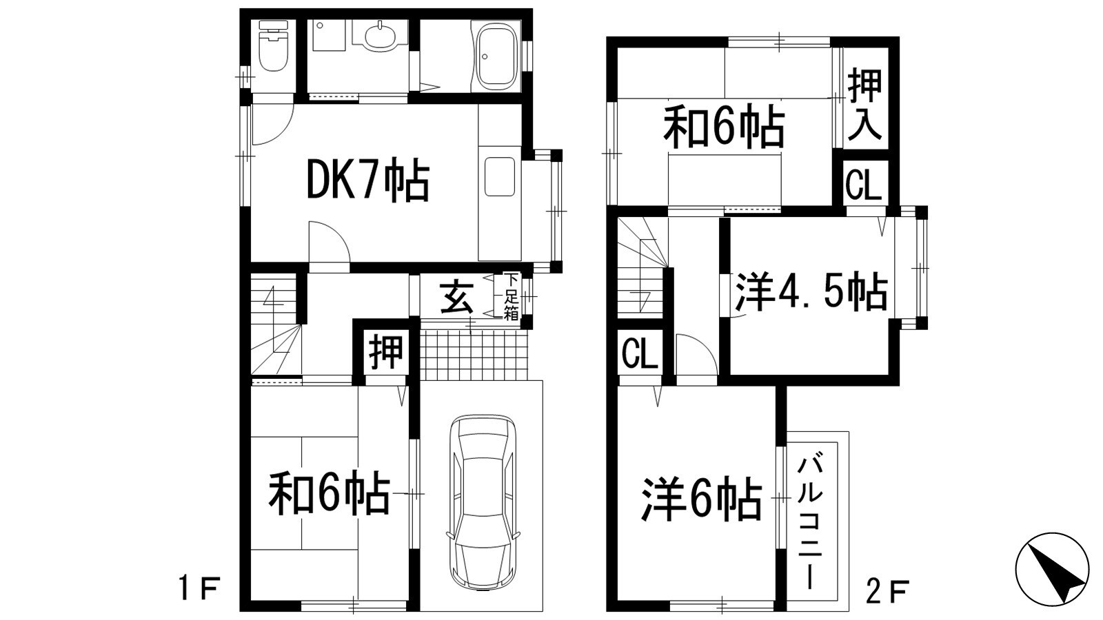 大島町戸建の物件間取画像