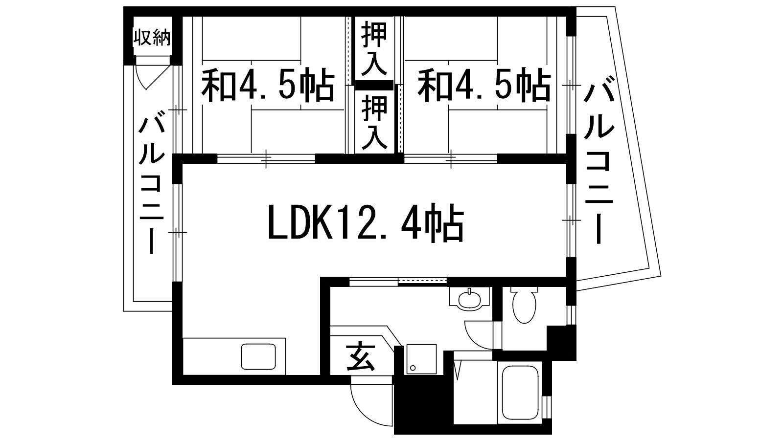 逆瀬川20号棟の物件間取画像