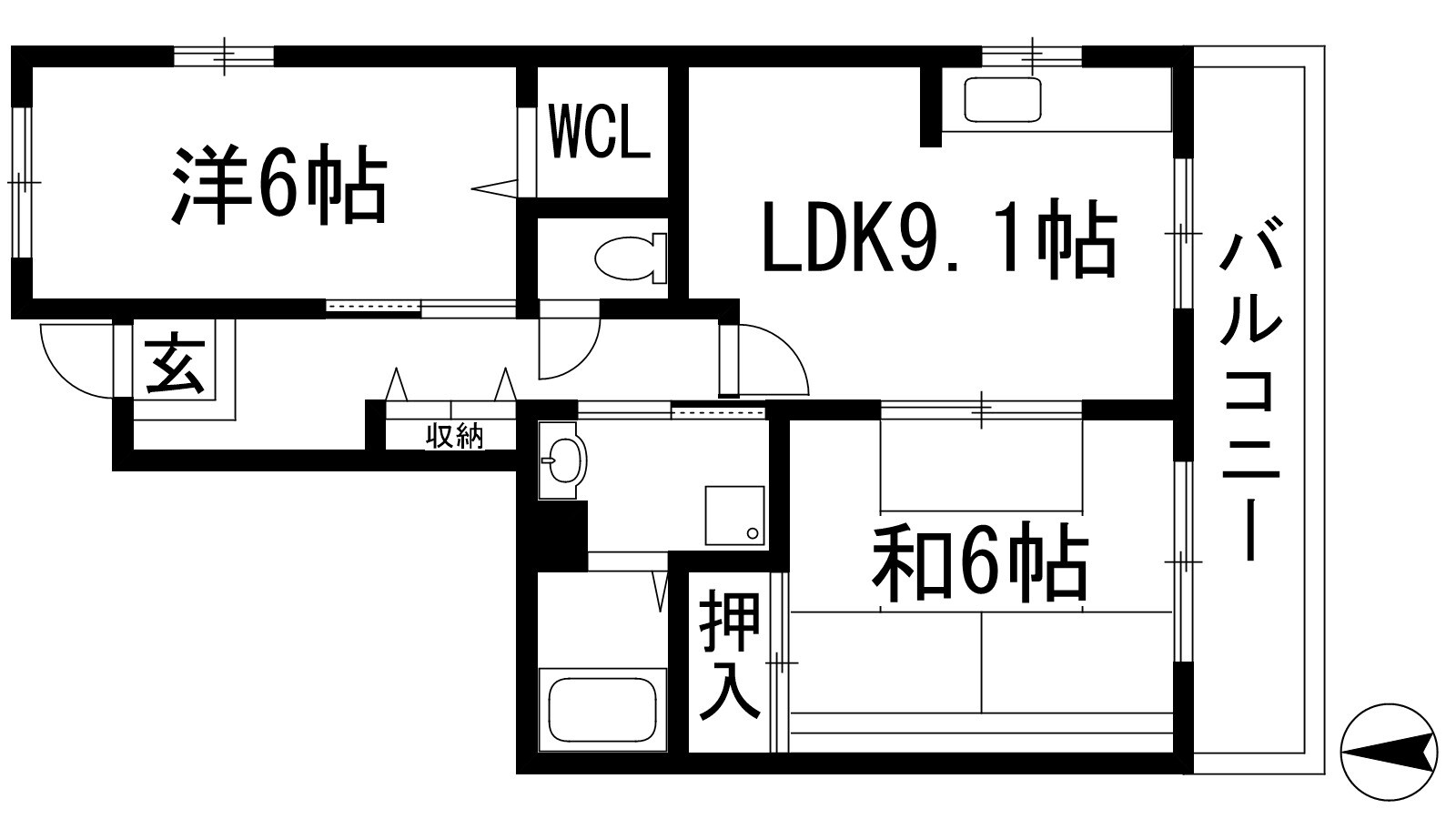 フレール宝塚御殿山6号棟の物件間取画像