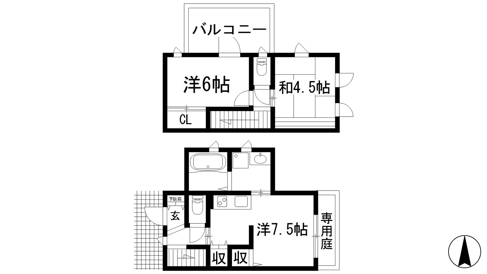 建石町連棟の物件間取画像