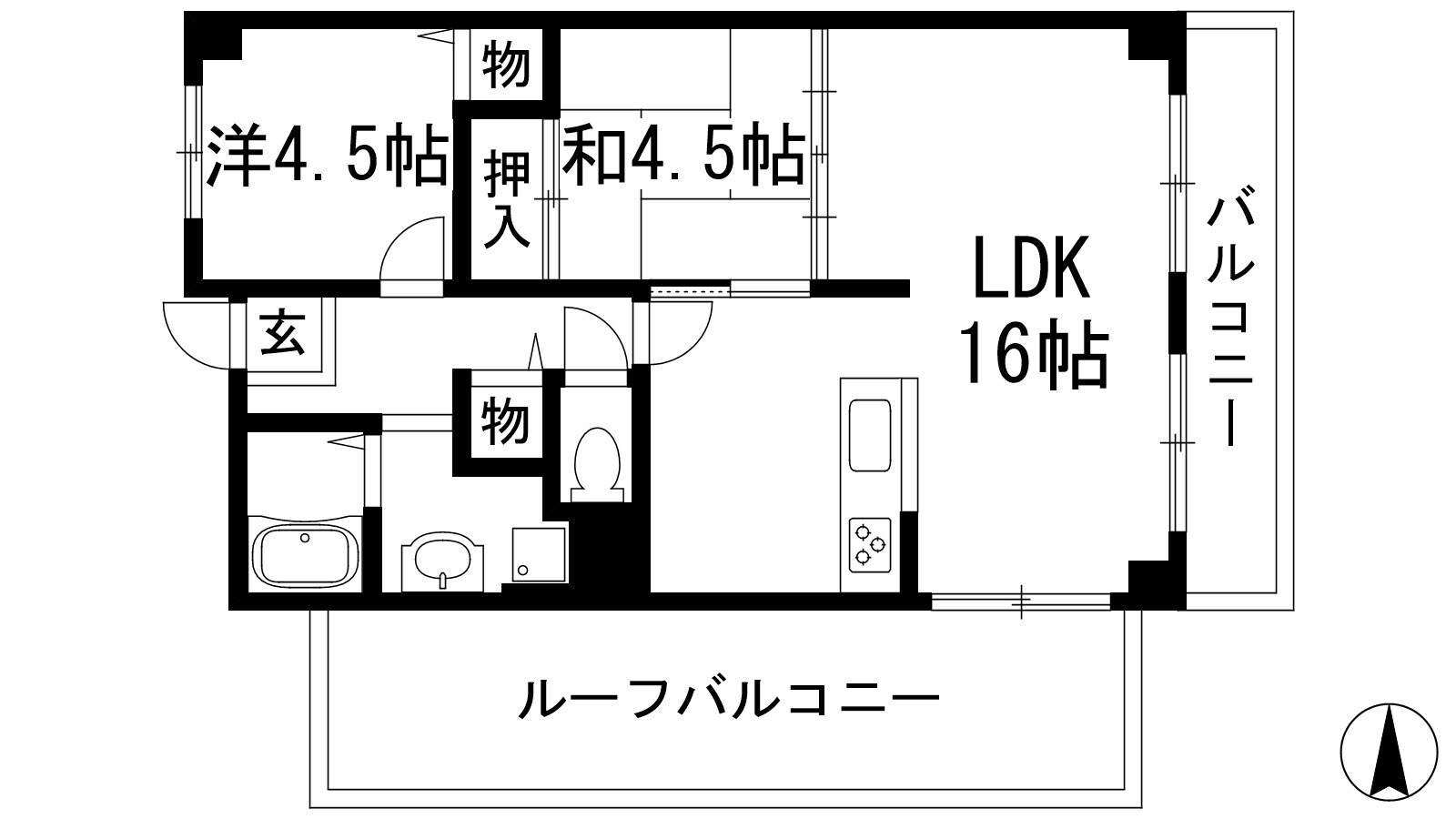 ヴィラ荘園口の物件間取画像