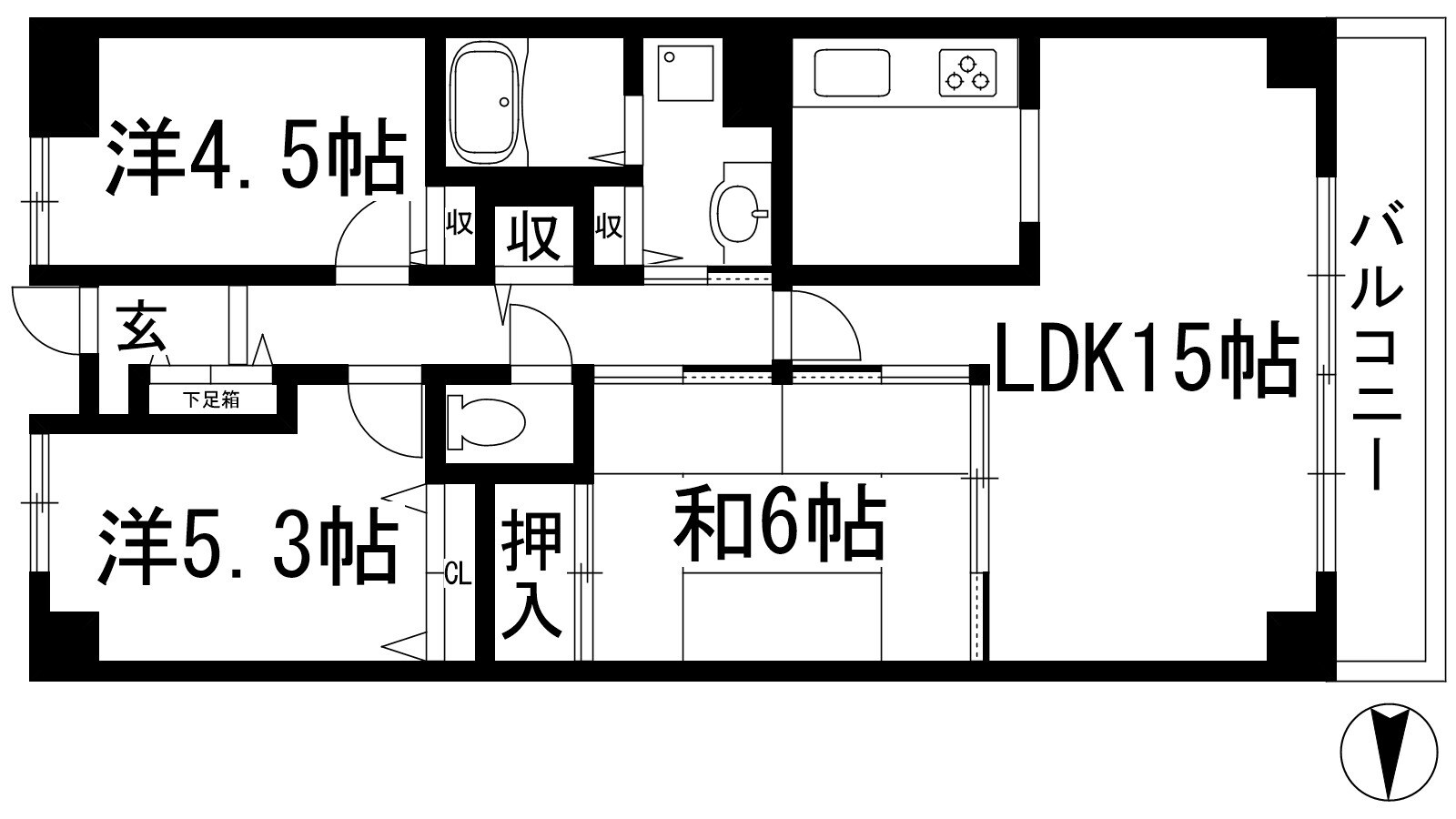 ルネ門戸西棟の物件間取画像