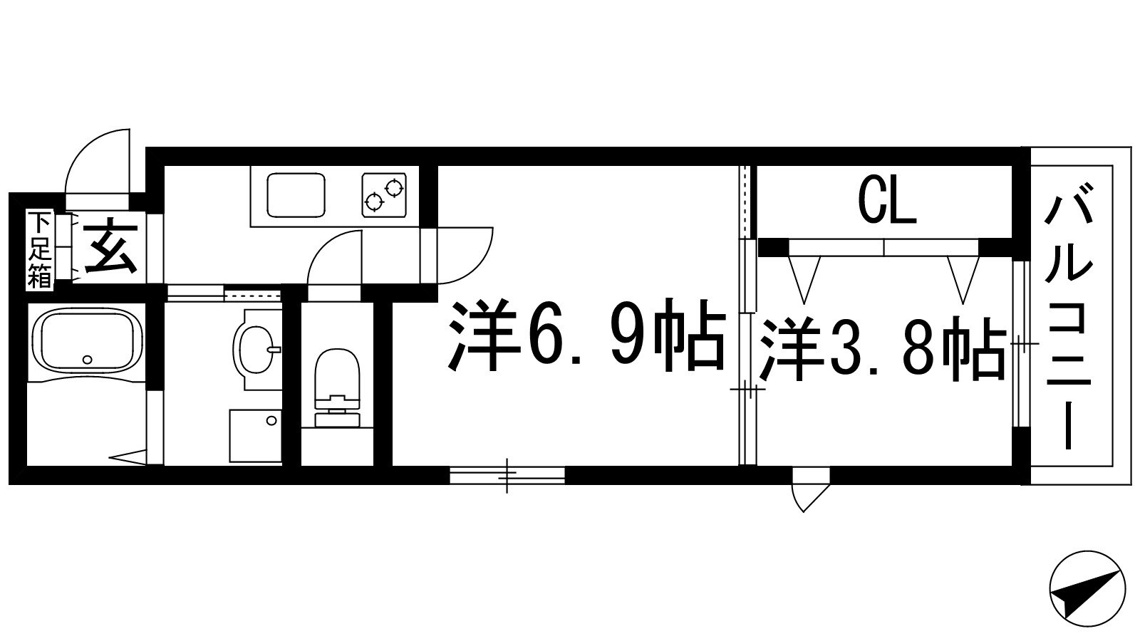 AILE門戸荘の物件間取画像