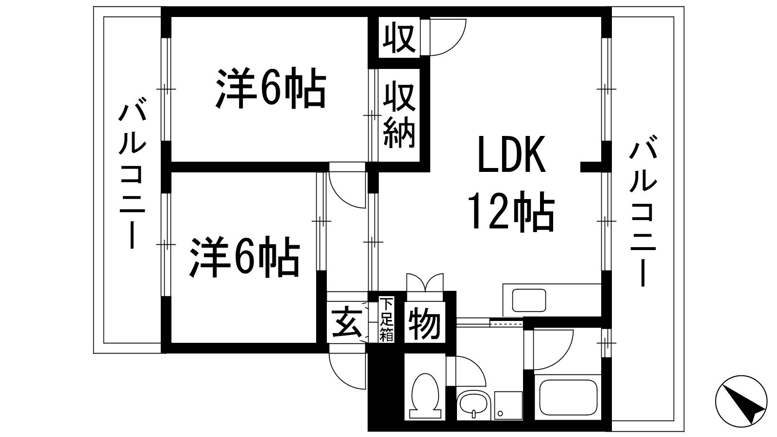 厚生年金住宅西野団地1号棟の物件間取画像