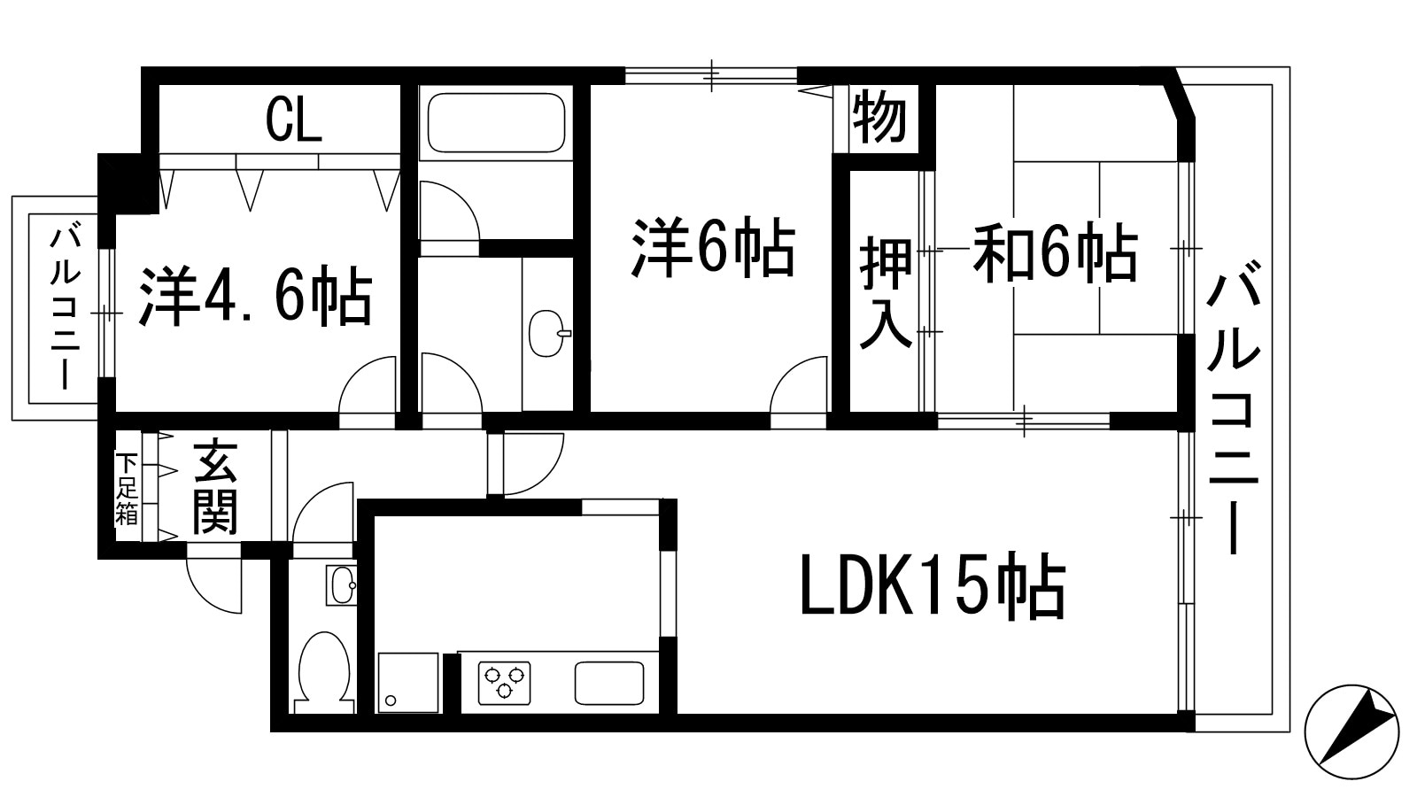 グランヴィラージュ逆瀬川の物件間取画像