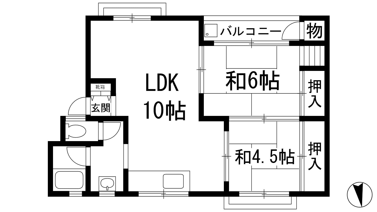 旭ヶ丘コーポの物件間取画像