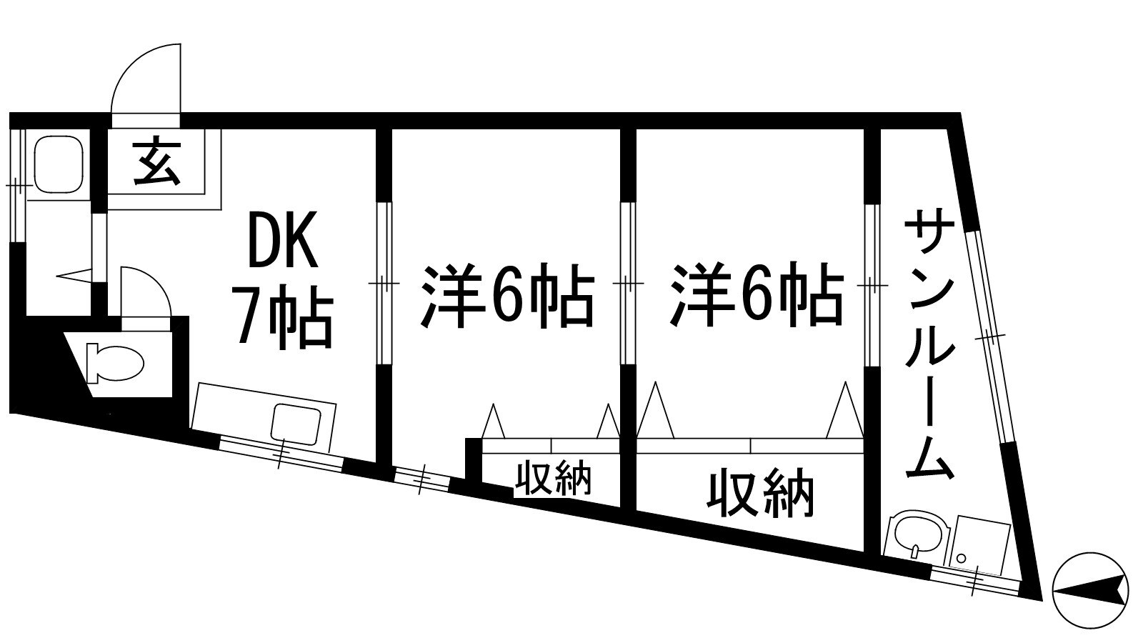 島上マンション南棟の物件間取画像