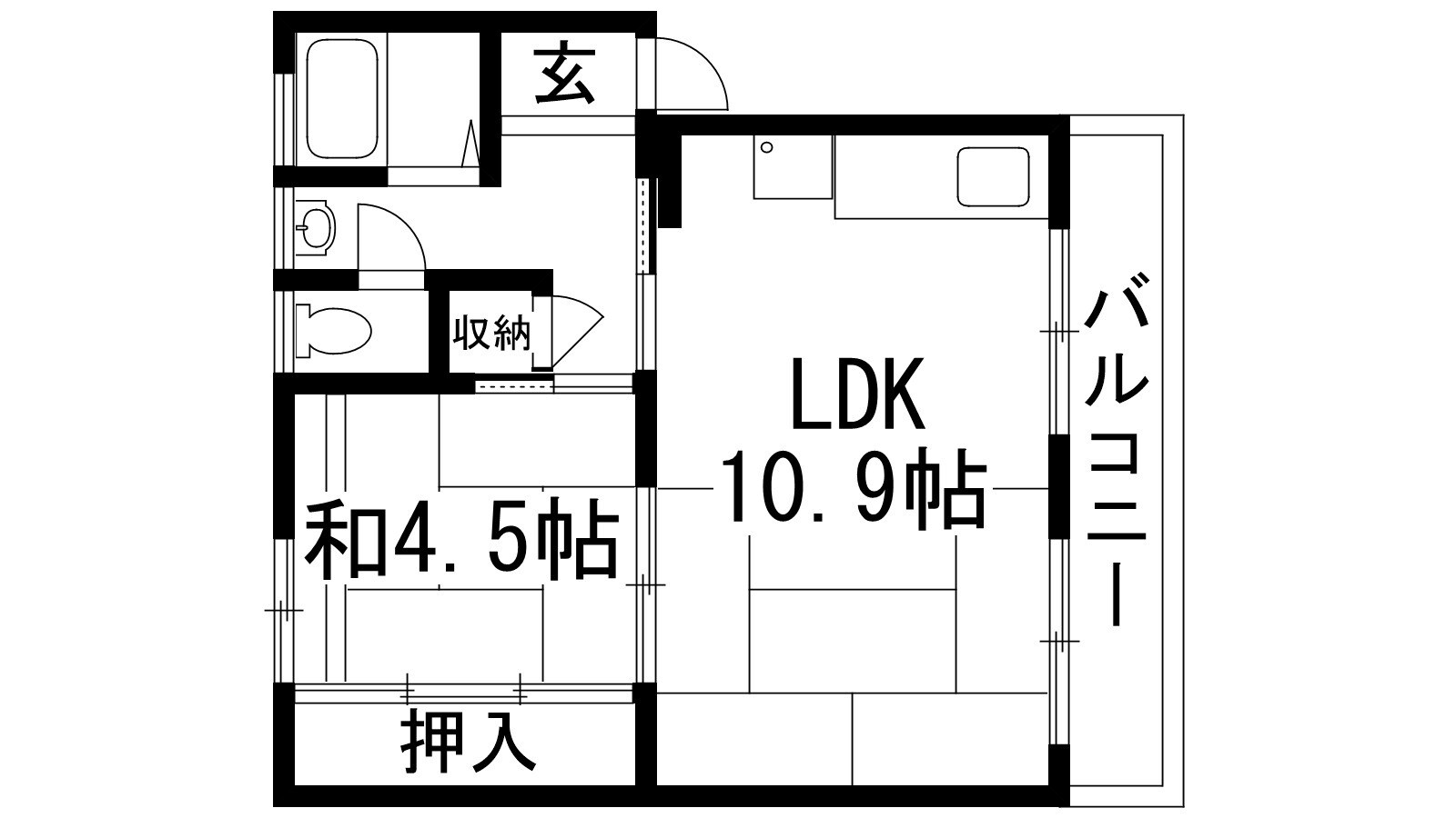 逆瀬川1号棟の物件間取画像