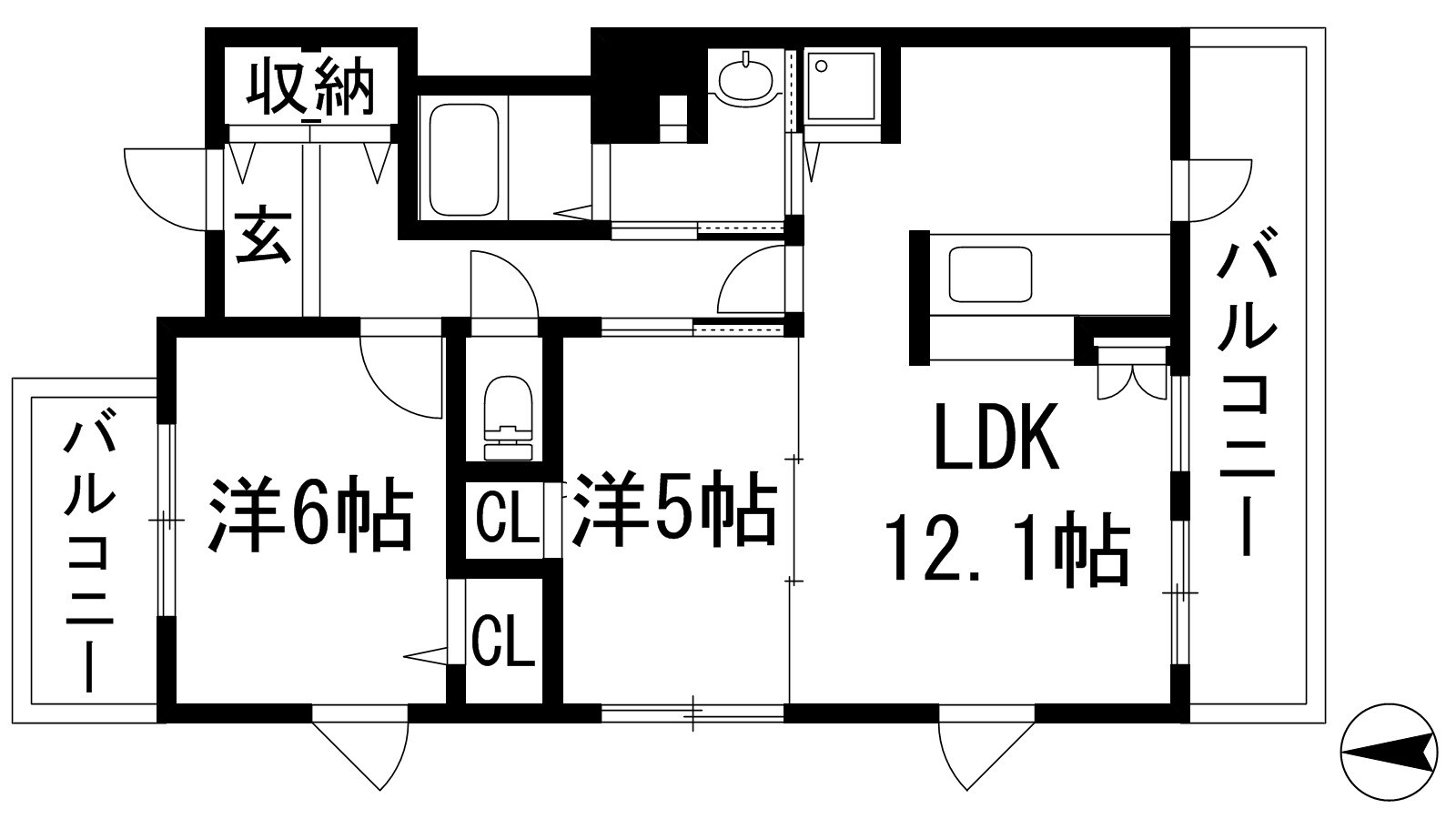 グリーンヒルズ仁川5号棟の物件間取画像