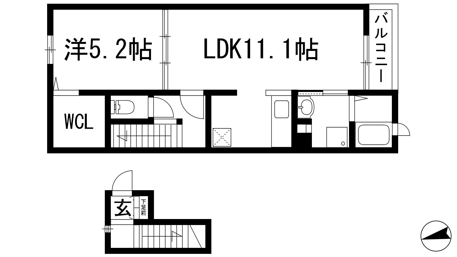 絹延橋駅 徒歩3分 2階の物件間取画像