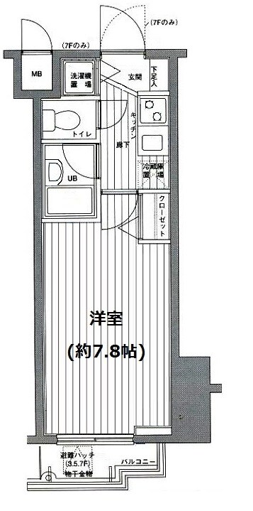 麻布十番３丁目マンションの物件間取画像