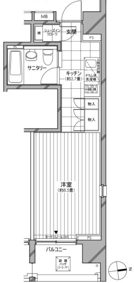 カスタリア麻布十番七面坂の物件間取画像