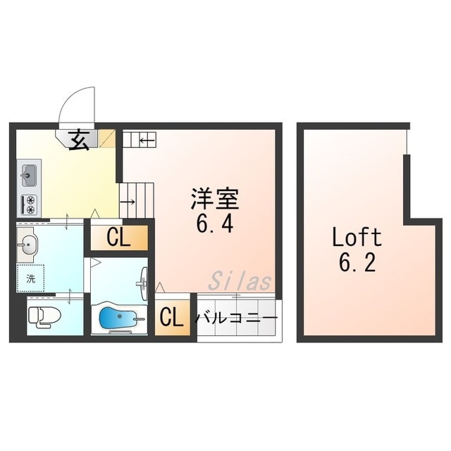 太子橋今市駅 徒歩5分 2階の物件間取画像