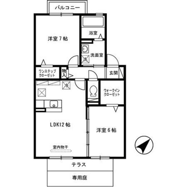 高井田中央駅 徒歩6分 1階の物件間取画像