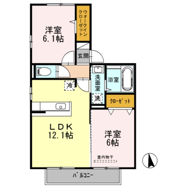 枚方市駅 バス12分  田ノ口下車：停歩3分 2階の物件間取画像